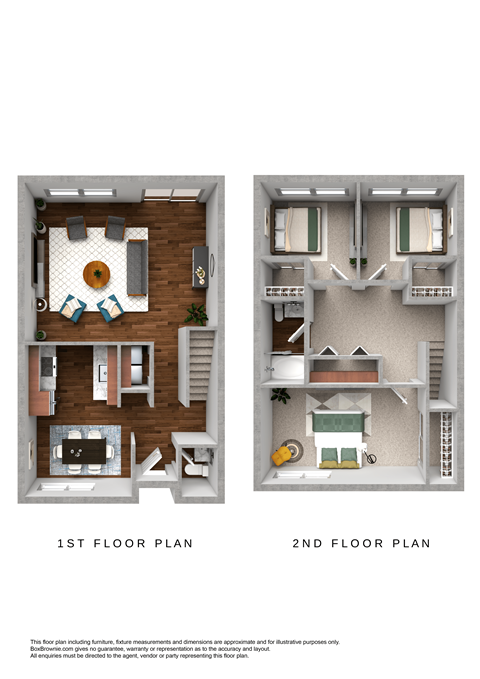 a 1st floor plan and a 2nd floor plan